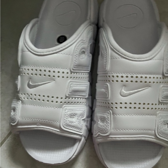 Nike Air More Uptempo Slides Sandals NA 'Triple White' (FD9884-101)